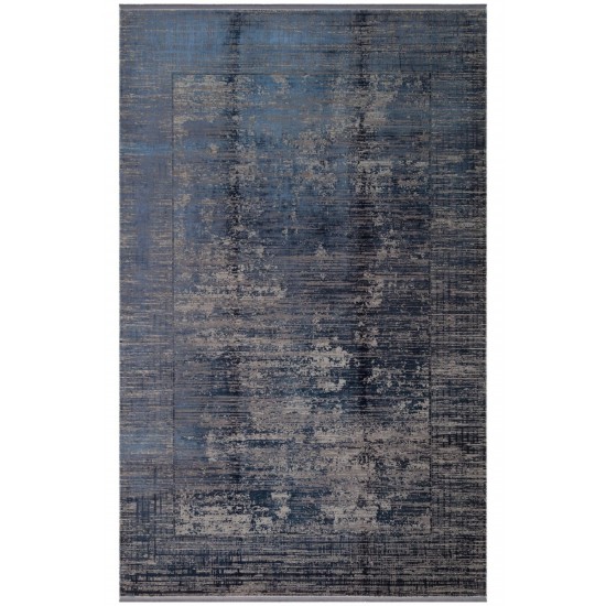 Overdyed Yüksek Alçak Dokulu Özel Işıltılı Yüksek Kaliteli Sık Dokuma Modern Salon Lacivert Halı 160x230