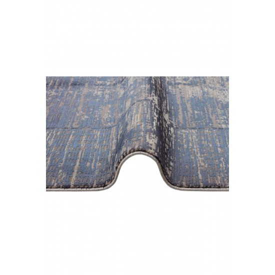 Overdyed Yüksek Alçak Dokulu Özel Işıltılı Yüksek Kaliteli Sık Dokuma Modern Salon Lacivert Halı 160x230