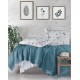 Pamuk Butik Pike Tek Kişilik 160x240cm Metali V-4 KoyuMavi
