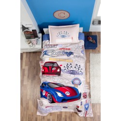Pamuk Pike Tek Kişilik 160x240cm Garage-Araba Desenli