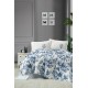 Pamuk Pike Tek Kişilik 160x240cm Mirosa mavi çiçekli