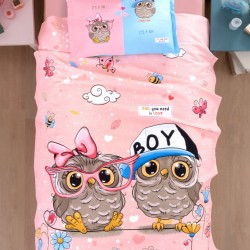 Pamuk Pike Tek Kişilik 160x240cm Puhu Baykuşlu