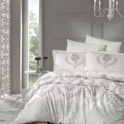 Pamuk Saten Nevresim Takımı Çift Kişilik Adra V2 Yeşil