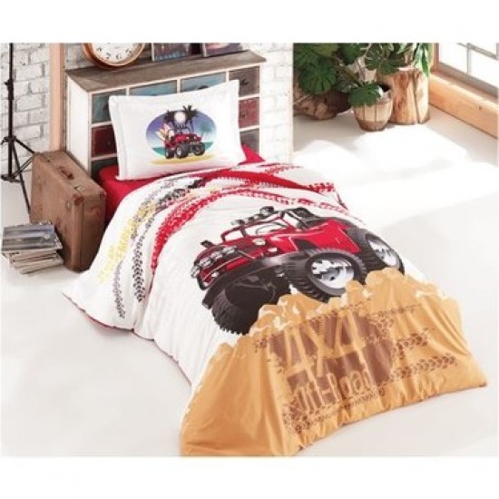 Ranforce Yatak Örtüsü Tek Kişilik Off-Road V1 Kırmızı