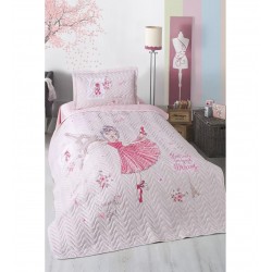 Ranforce Yatak Örtüsü Tek Kişilik Romantic Girl Pembe