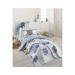 Valetta Home Ranforce Tek Kişilik Yatak Örtüsü Takimi Marine