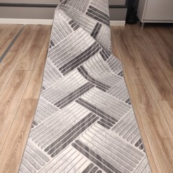 Sarar Kaymaz Tabanlı Kabartmalı Yıkanabilir Salon Koridor Yatak Odası Mutfak Lüx Kesme Halı Yolluk Gri 