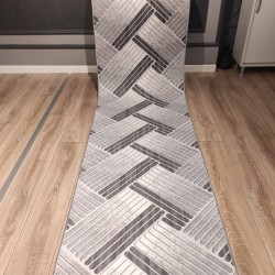 Sarar Kaymaz Tabanlı Kabartmalı Yıkanabilir Salon Koridor Yatak Odası Mutfak Lüx Kesme Halı Yolluk Gri 