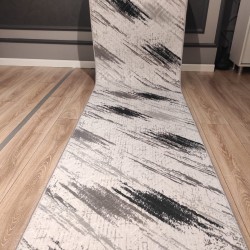 Sarar Kaymaz Tabanlı Kabartmalı Yıkanabilir Salon Koridor Yatak Odası Mutfak Lüx Kesme Halı Yolluk gri siyah