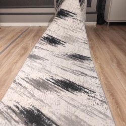 Sarar Kaymaz Tabanlı Kabartmalı Yıkanabilir Salon Koridor Yatak Odası Mutfak Lüx Kesme Halı Yolluk gri siyah