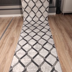 Sarar Kaymaz Tabanlı Kabartmalı Yıkanabilir Salon Koridor Yatak Odası Mutfak Lüx Kesme Halı Yolluk Gri