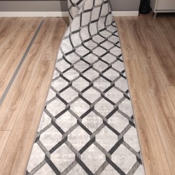 Sarar Kaymaz Tabanlı Kabartmalı Yıkanabilir Salon Koridor Yatak Odası Mutfak Lüx Kesme Halı Yolluk Gri